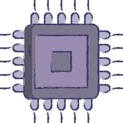 Premium Vector Microprocessor Chip Hand Drawn Vector Illustration