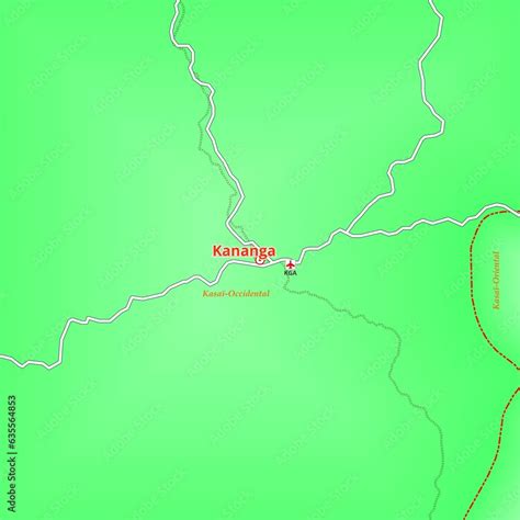 Illustrated Map of Kananga City in Democratic Republic of the Congo ...