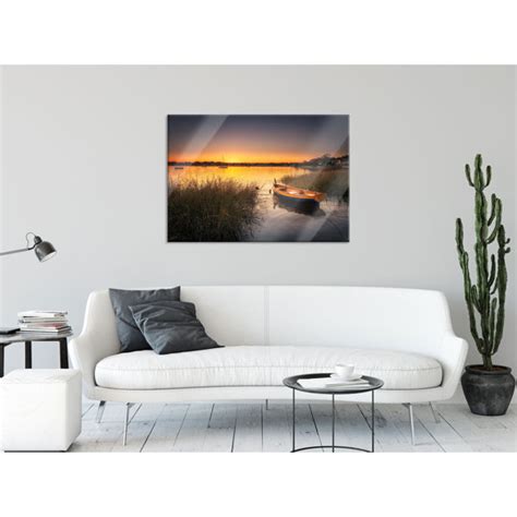 Longshore Tides Glasbild Segelschiffe An Der K Ste Wayfair De