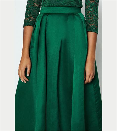 Buy Coast Structured Satin Maxi Skirt In Forest 6thStreet Qatar