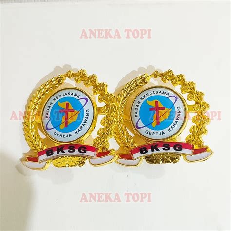 Jual Pin BKSG Pin Bros Logo Badan Kerjasama Gereja Model Padi Dan Kapas