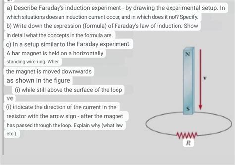 Solved a) Describe Faraday's induction experiment - by | Chegg.com