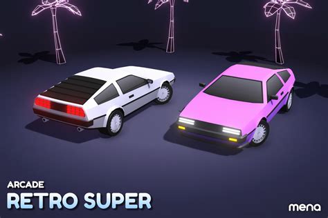 ARCADE: Retro Super Cars – Mena – 3D Vehicle Game Assets