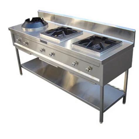 Stainless Steel LPG Three Burner Chinese Range For Commercial For