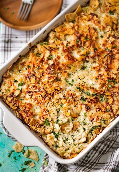 Cheesy Chicken Tortilla Casserole The Chunky Chef