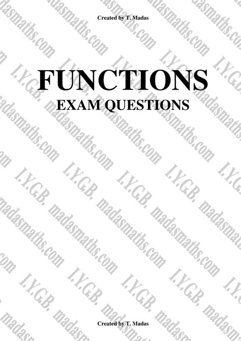 Function Exam Questions Functions Exam Questions Question 1 The