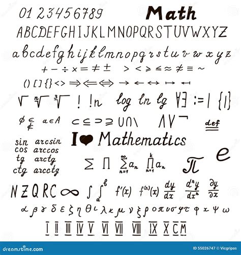 Set of Mathematical Signs and Symbols Stock Vector - Illustration of ...