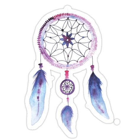 Dreamcatcher Watercolor Illustration Stickers By Tachadesigns Redbubble