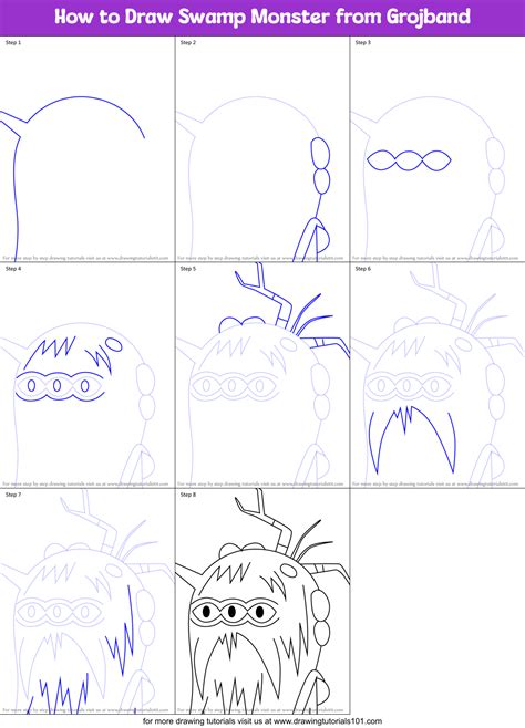 How to Draw Swamp Monster from Grojband printable step by step drawing ...