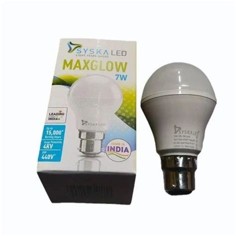 7W Syska Maxglow LED Bulb 840 Lm Cool White At Rs 69 Box In Siliguri