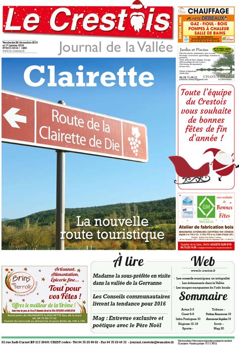 Journal Le Crestois Encourager Les Communes Nouvelles