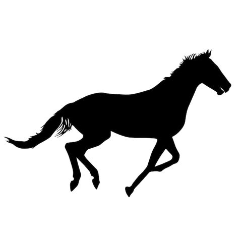 Premium Vector | Silhouette of black mustang horse vector illustration