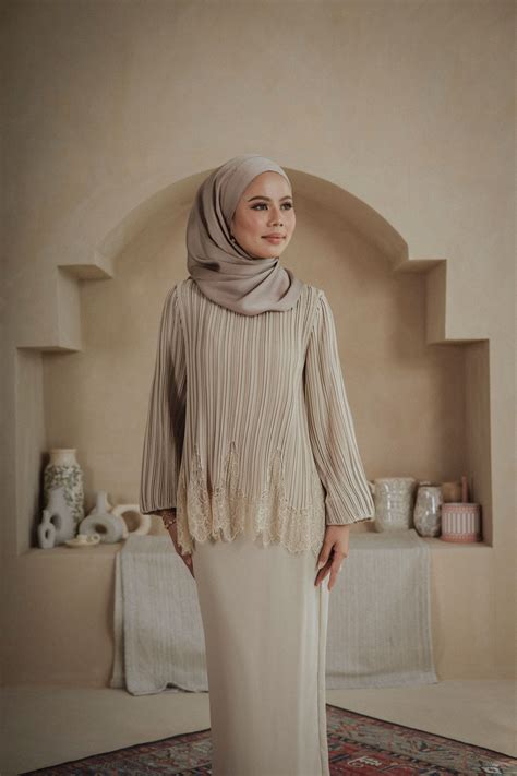 Lawra Pleated Kurung Nude