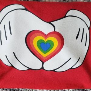 Rainbow Heart Mickey Hands Tshirt LGBTQ Gay Pride Disney World Disneyland Inspired Etsy