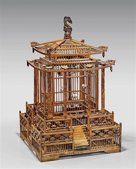 Antique Chinese Bamboo Bird Cage