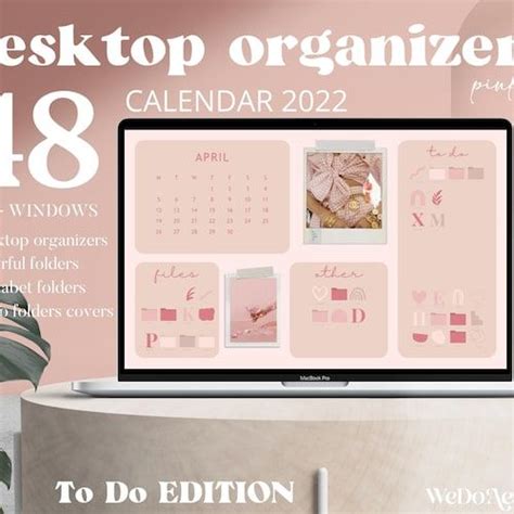 EDITABLE CALENDAR Desktop Wallpaper Pink Desktop Wallpaper Organizer ...