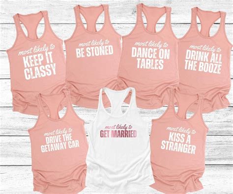 Most Likely To Bachelorette Tanks Funny Bachelorette Party Shirts