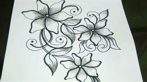 Simple Sketch For Batik Design Very Easy Youtube