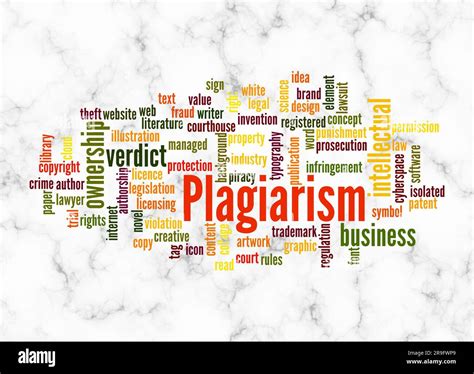 Word Cloud With PLAGIARISM Concept Create With Text Only Stock Photo