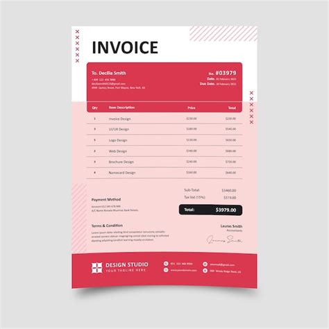 Premium Vector Invoice Template Vector Design