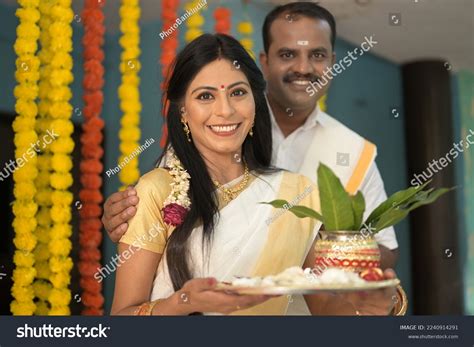 Portrait South Indian People Celebrating Onam Stock Photo 2240914291