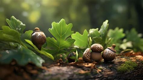 Premium AI Image | oak tree acorns