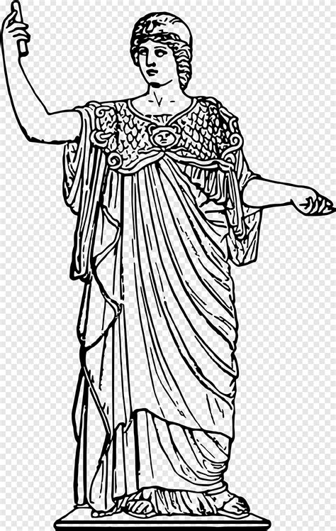 Athena Drawing White Monochrome Png Pngegg