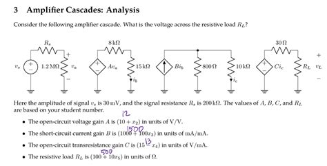 Solved 3 Amplifier Cascades: Analysis Consider the following | Chegg.com