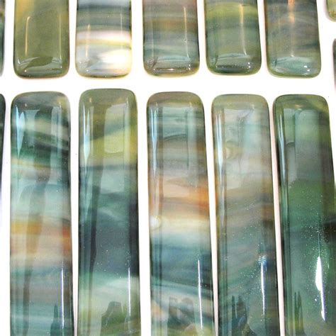 Green and Caramel Glass Cabinet Pulls Fused Glass Drawer | Etsy