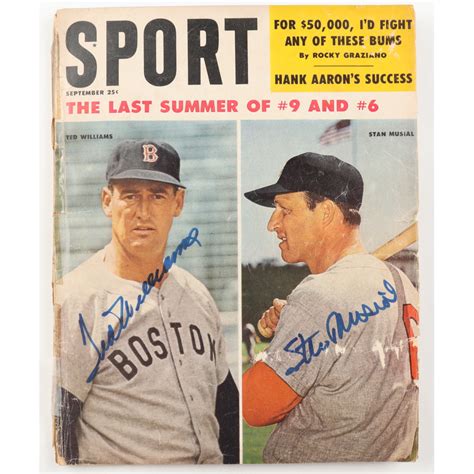 Ted Williams Stan Musial Signed 1959 Sport Magazine SGC LOA See