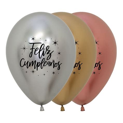 Articulo Globos Feliz cumpleaños Delux Reflex en Plata oro y Rosa