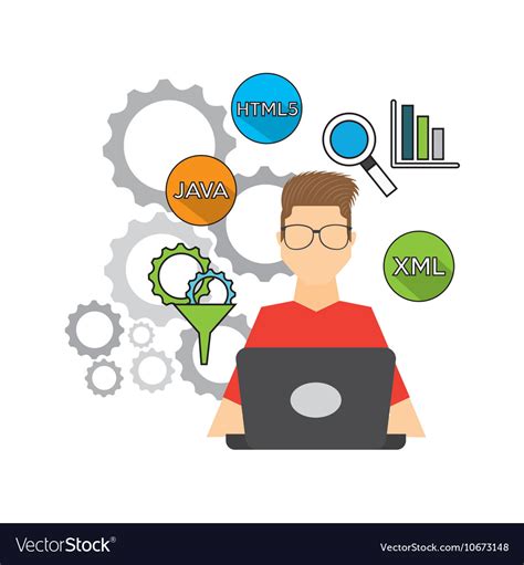 Software Developer And Programmer Royalty Free Vector Image