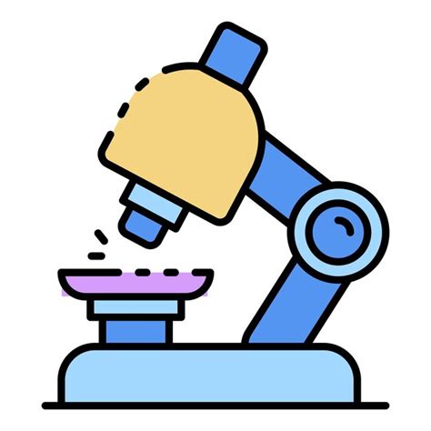 Ic Ne De Microscope De Chimie Contour De L Ic Ne De Vecteur De