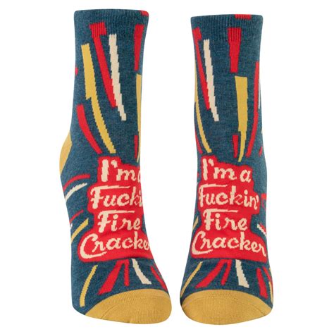 Fuckin Firecracker Ankle Socks Blue Q Outer Layer