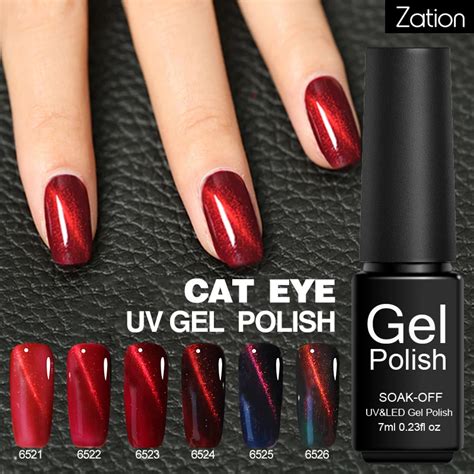 Buy Zation Colourful Lucky Uv Acryl Gel Varnish 3d Red Cat Eye Nail Polish Red