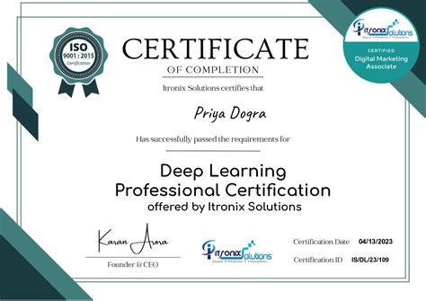 Deep Learning Professional Certification Itronix Solutions