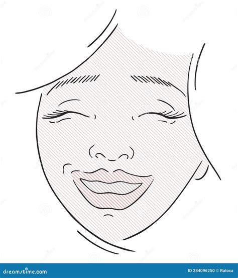 Design of Laughing Woman Face Draw Stock Vector - Illustration of ...