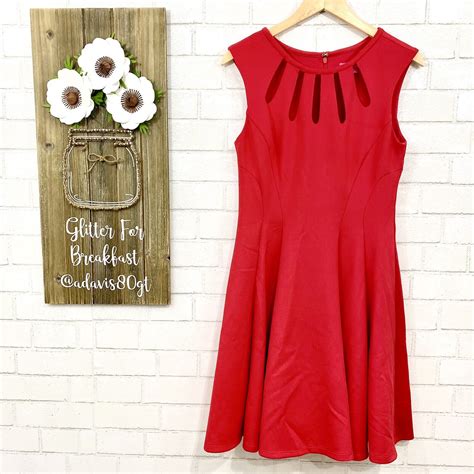 Betsey Johnson Red Cut Out Fit And Flare Dress Gem