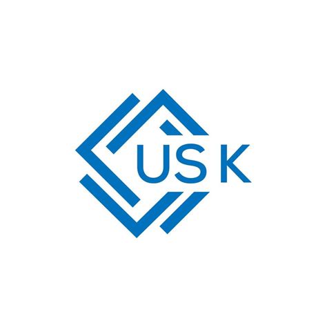 USK technology letter logo design on white background. USK creative ...