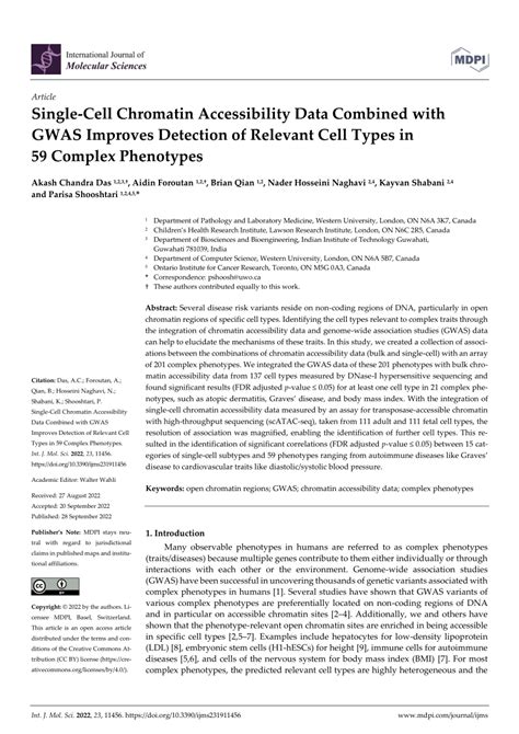 Pdf Single Cell Chromatin Accessibility Data Combined With Gwas