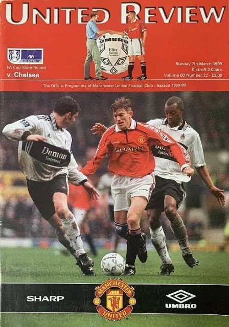 Manchester United V Chelsea 199899 Fa Cup Round 6 Matchday Programme