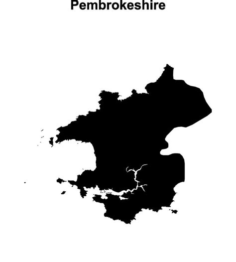 Pembrokeshire Blank Outline Map 51157771 Vector Art At Vecteezy