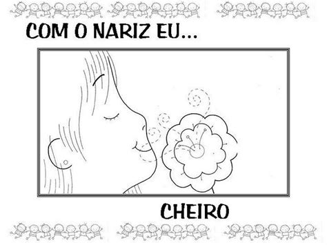 Aprendendo A Tia Debora Cartazes Para Colorir Os Cinco Sentidos