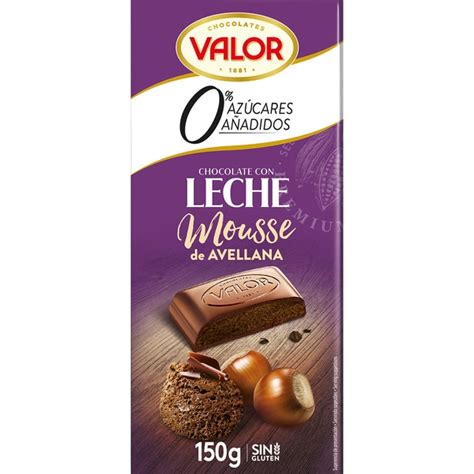 Comprar Chocolate con leche y mousse de avellana 0 azúcares añadidos y