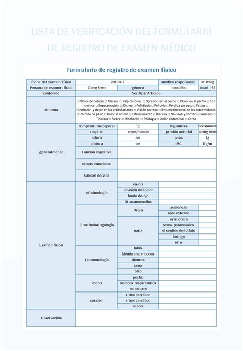 Plantilla De Formato Excel Lista De Verificación Del Formulario De