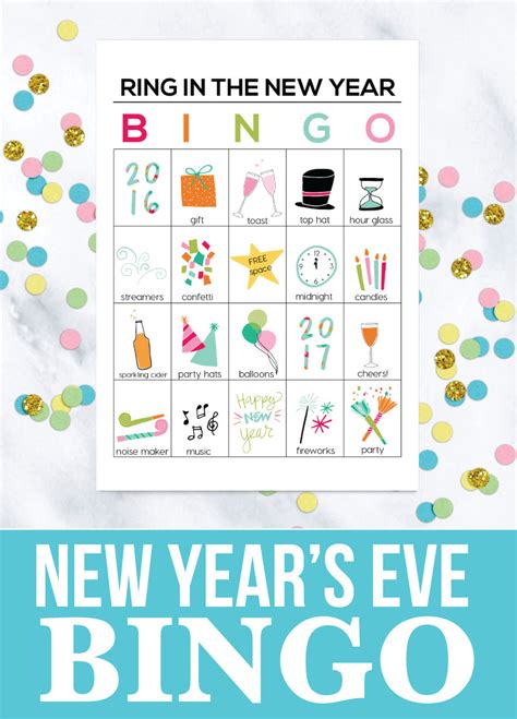 Printable New Years Eve Bingo Sheets