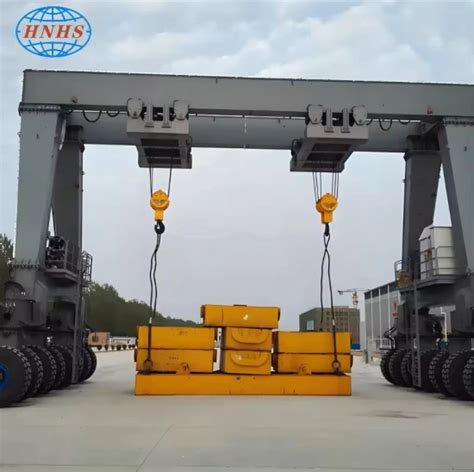 Rtg Type Double Two Girder Beam Gantry Door Crane For Carrrying Objects