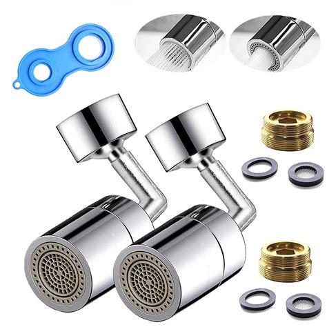 Gogoglobal 2 Pack Universal Splash Filter Faucet 720° Rotatable Faucet