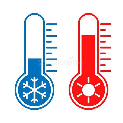 Thermometers With High And Low Temperatures Graphic Icons Icons Low And High Te Spon Icons