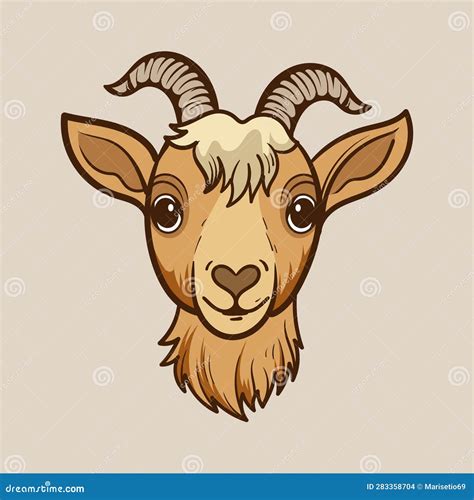 Cute Goat And Sheep Cartoon Mascot Character Illustration Isolated On